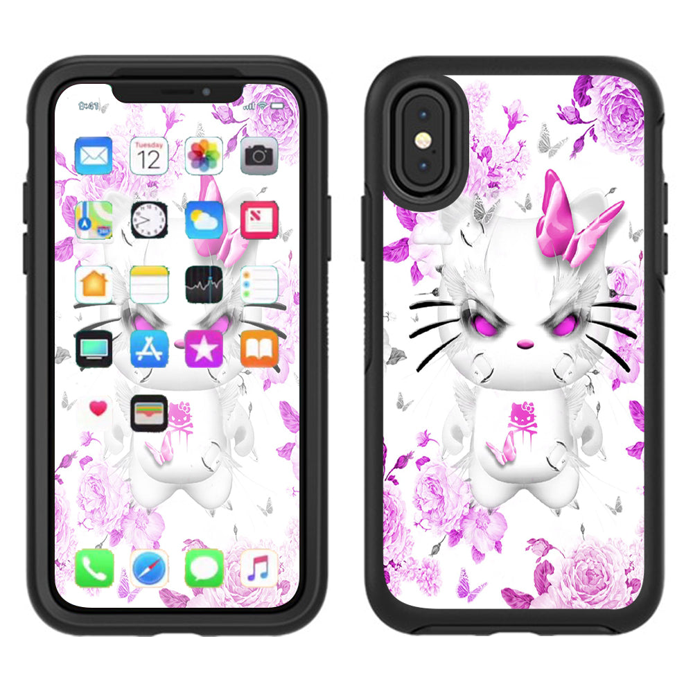  Mean Kitty In Pink Otterbox Defender Apple iPhone X Skin