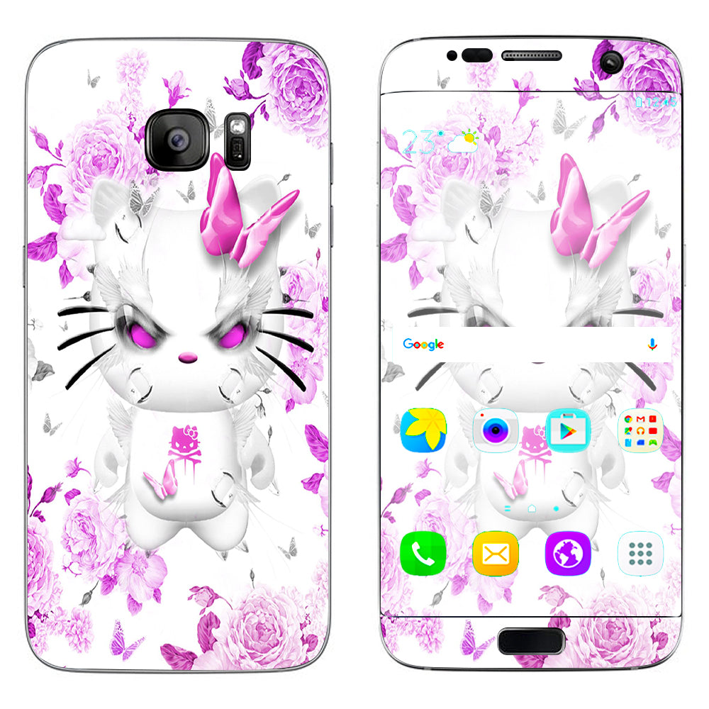  Mean Kitty In Pink Samsung Galaxy S7 Edge Skin