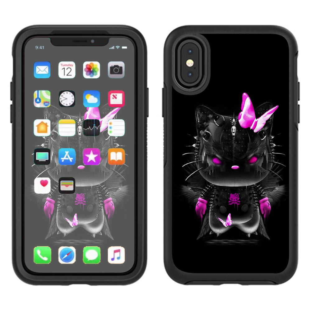  Cute Kitty In Black Otterbox Defender Apple iPhone X Skin