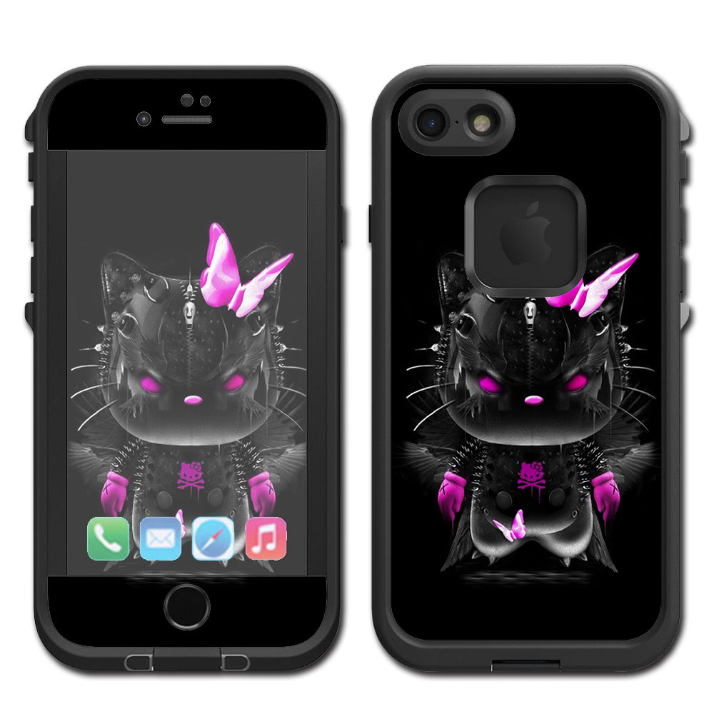  Cute Kitty In Black Lifeproof Fre iPhone 7 or iPhone 8 Skin