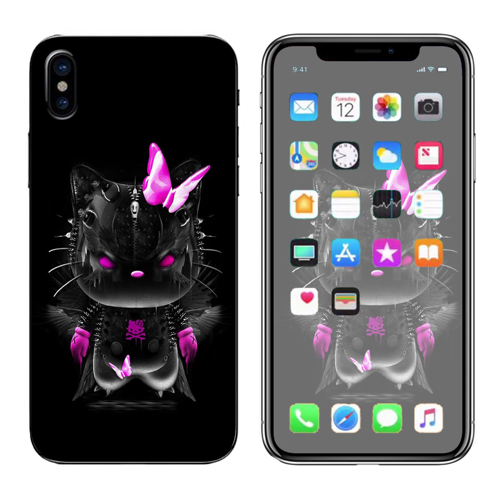  Cute Kitty In Black Apple iPhone X Skin
