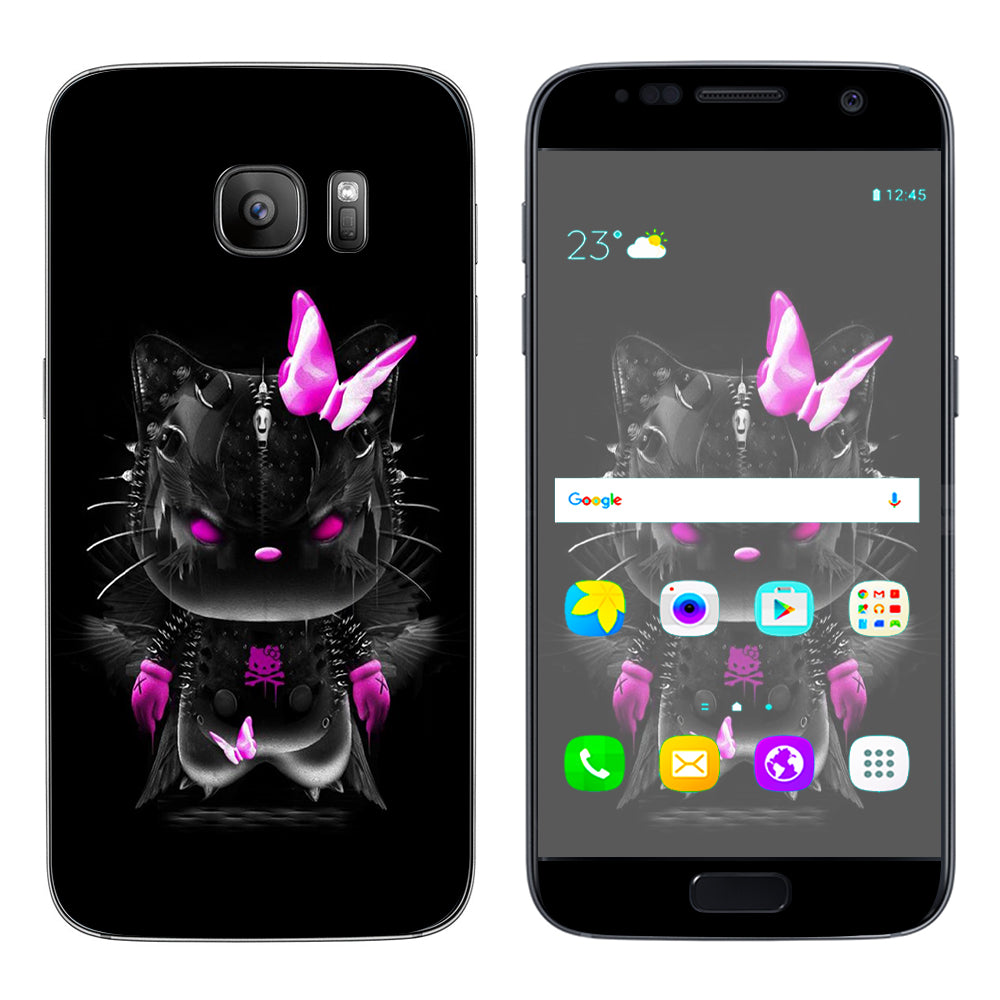  Cute Kitty In Black Samsung Galaxy S7 Skin