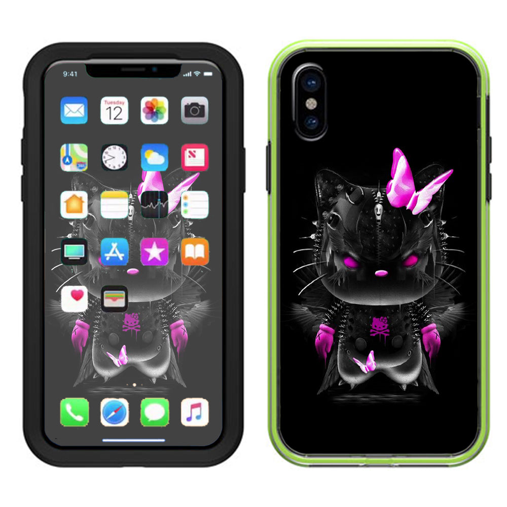  Cute Kitty In Black Lifeproof Slam Case iPhone X Skin