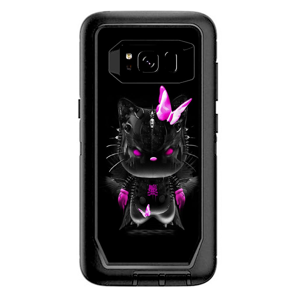  Cute Kitty In Black Otterbox Defender Samsung Galaxy S8 Skin