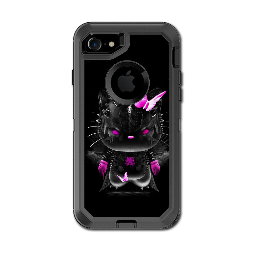  Cute Kitty In Black Otterbox Defender iPhone 7 or iPhone 8 Skin