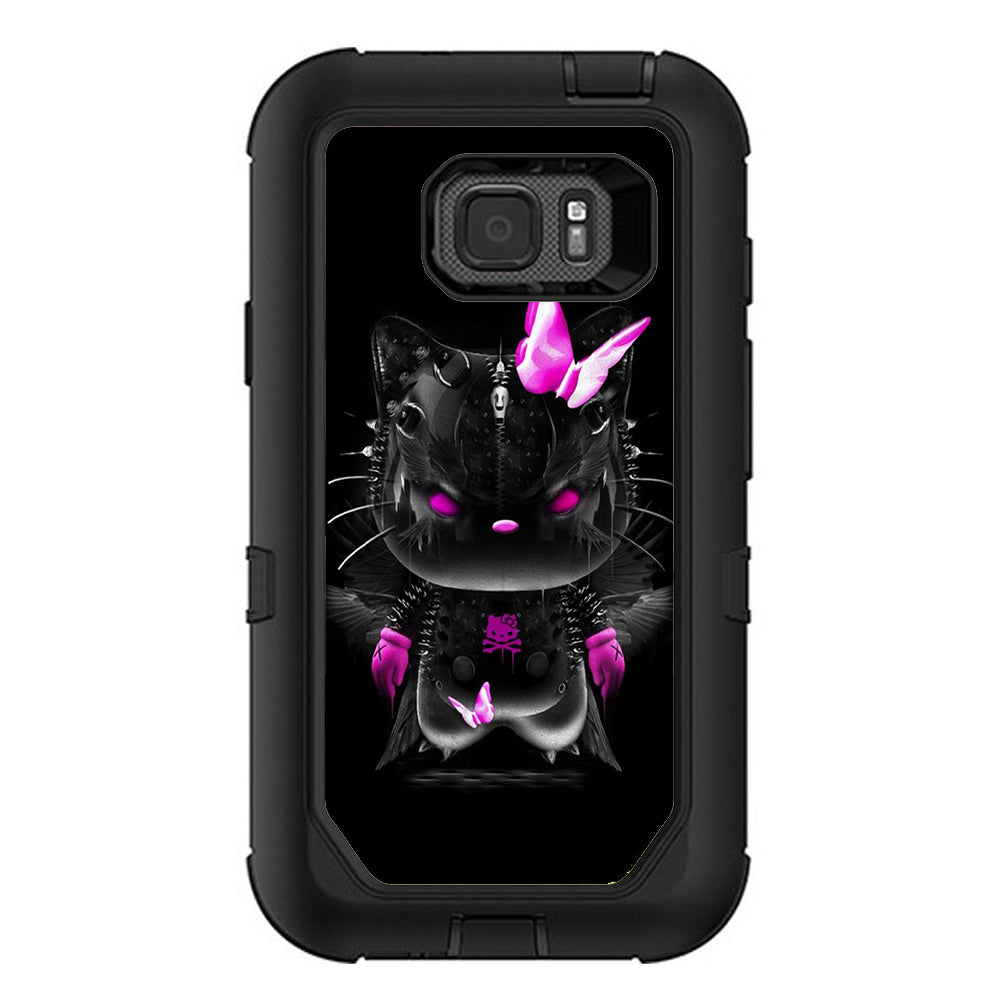  Cute Kitty In Black Otterbox Defender Samsung Galaxy S7 Active Skin