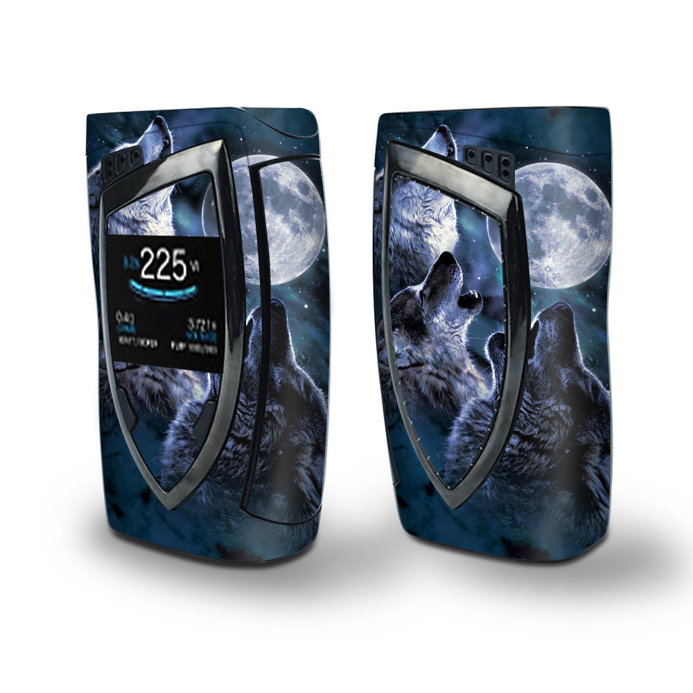 Skin Decal Vinyl Wrap for Smok Devilkin Kit 225w Vape (includes TFV12 Prince Tank Skins) skins cover/ Howling Wolves at Moon