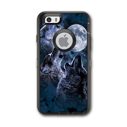  Howling Wolves At Moon Otterbox Defender iPhone 6 Skin