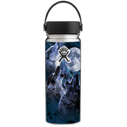  Howling Wolves At Moon Hydroflask 18oz Wide Mouth Skin