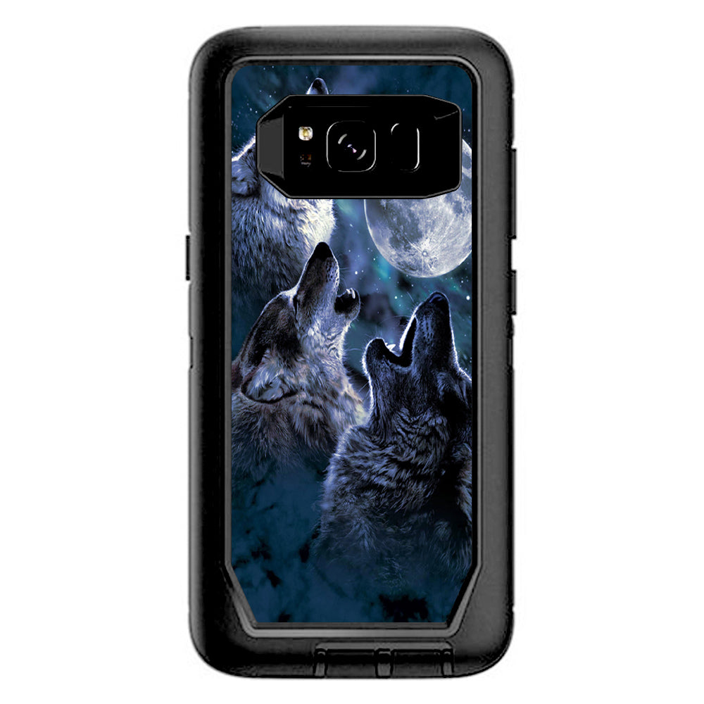  Howling Wolves At Moon Otterbox Defender Samsung Galaxy S8 Skin