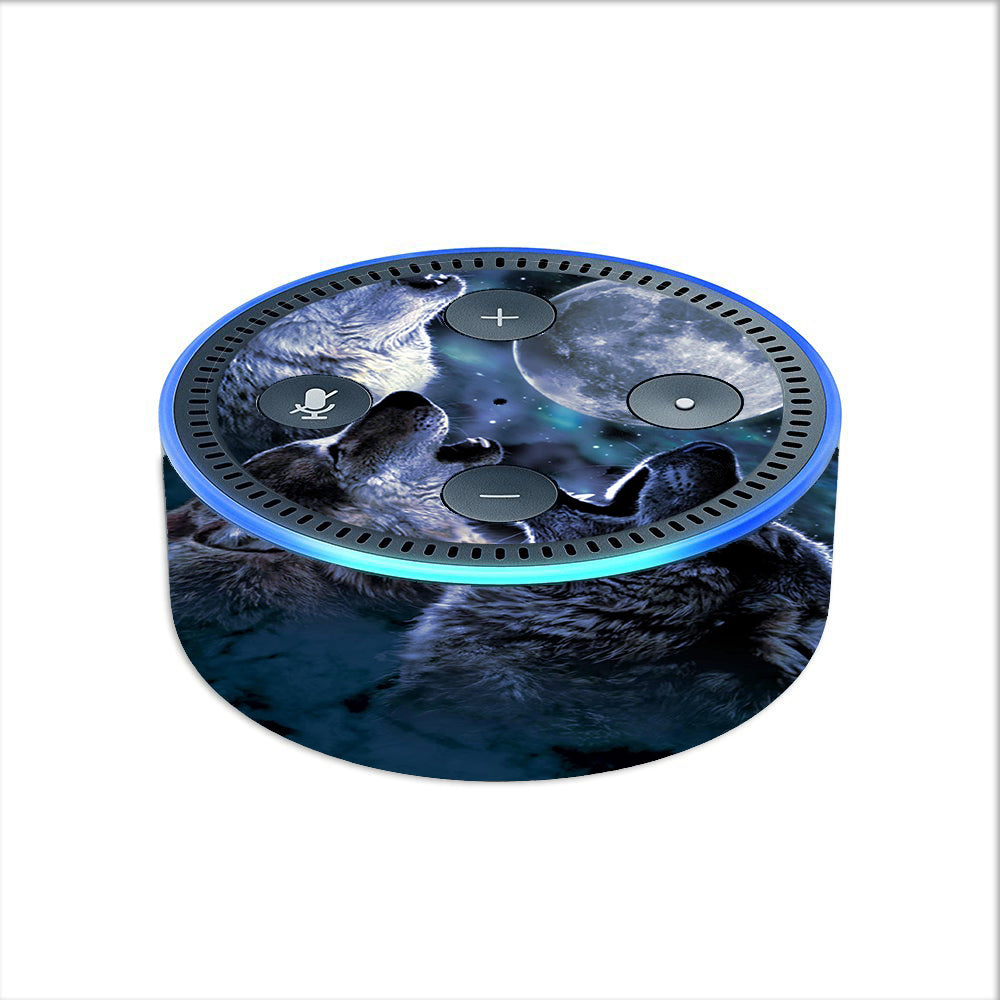  Howling Wolves At Moon Amazon Echo Dot 2nd Gen Skin