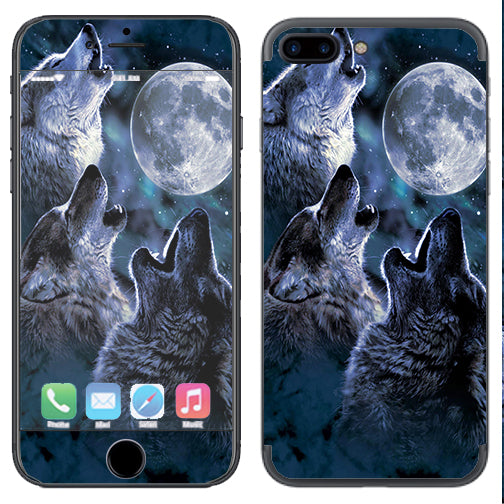  Howling Wolves At Moon Apple  iPhone 7+ Plus / iPhone 8+ Plus Skin