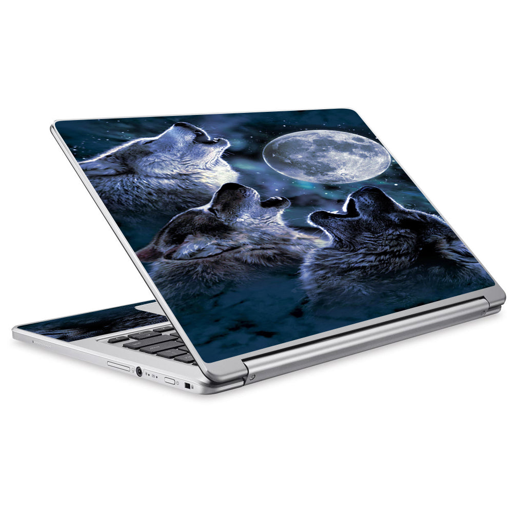  Howling Wolves At Moon Acer Chromebook R13 Skin