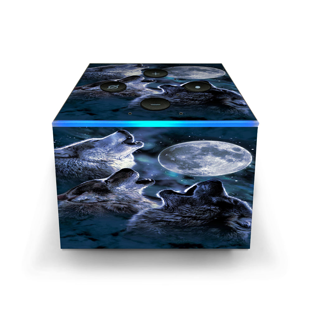  Howling Wolves At Moon Amazon Fire TV Cube Skin