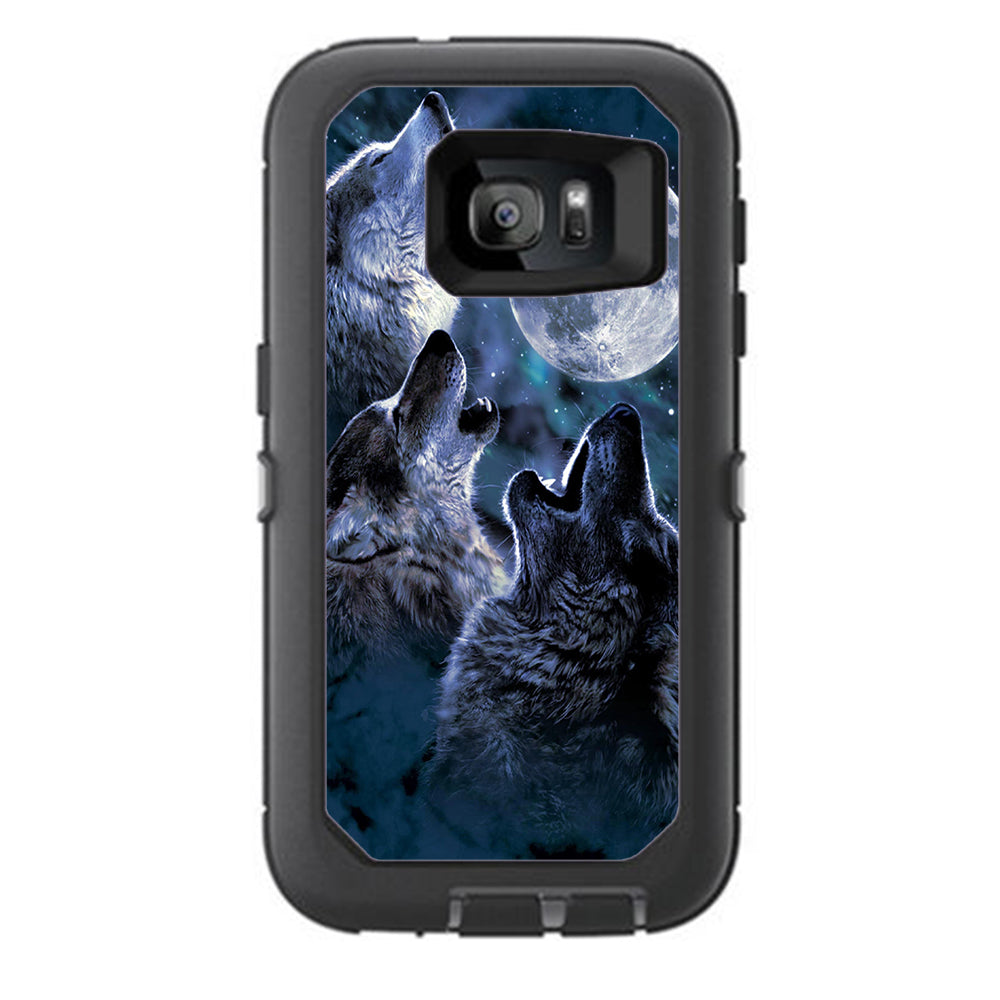  Howling Wolves At Moon Otterbox Defender Samsung Galaxy S7 Skin