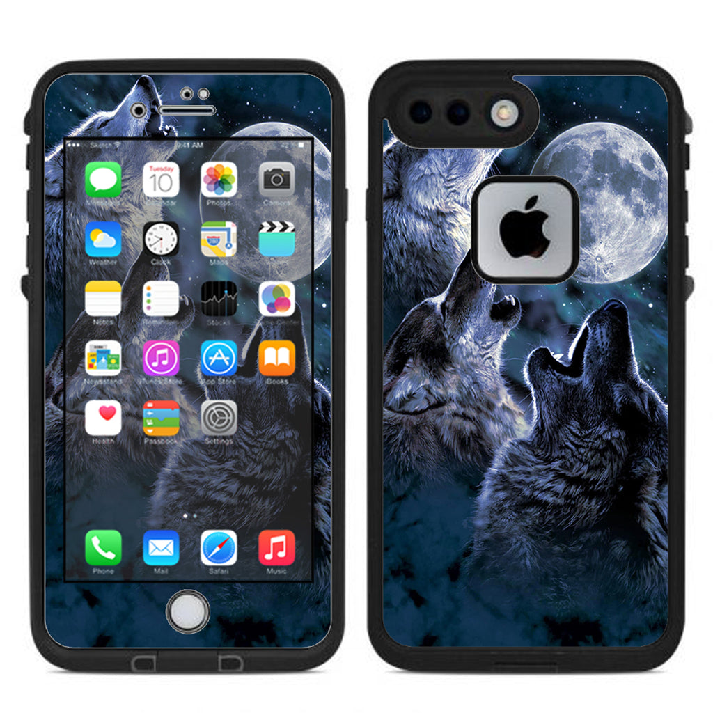  Howling Wolves At Moon Lifeproof Fre iPhone 7 Plus or iPhone 8 Plus Skin