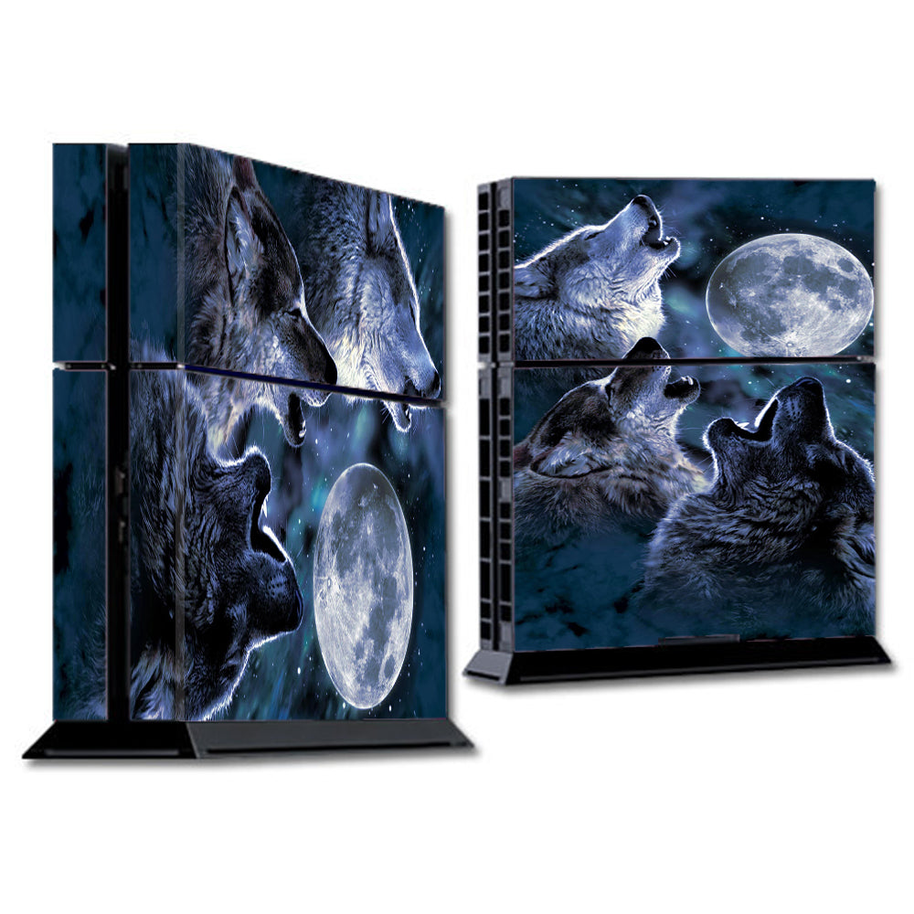  Howling Wolves At Moon Sony Playstation PS4 Skin