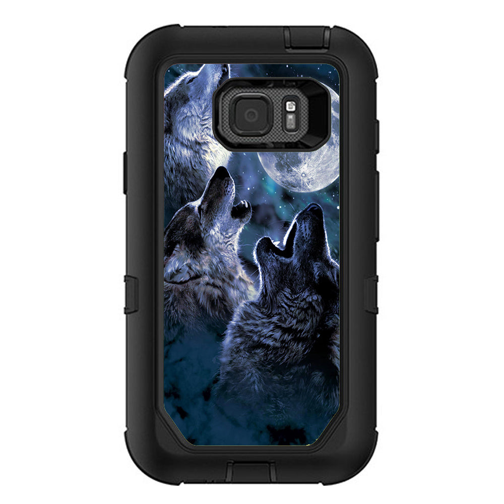  Howling Wolves At Moon Otterbox Defender Samsung Galaxy S7 Active Skin