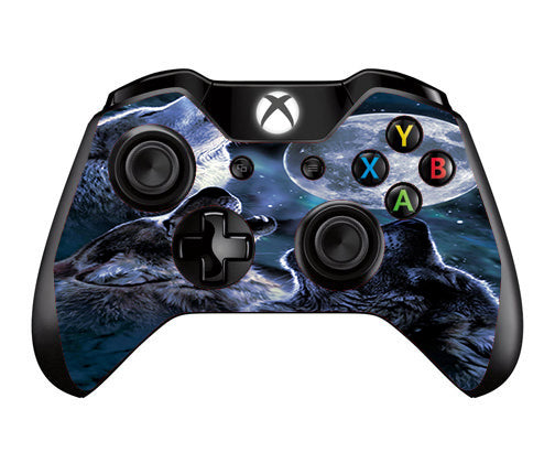  Howling Wolves At Moon Microsoft Xbox One Controller Skin