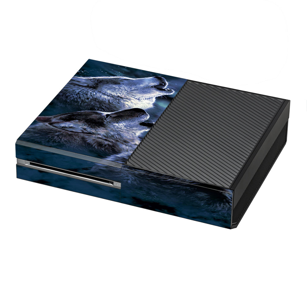  Howling Wolves At Moon Microsoft Xbox One Skin