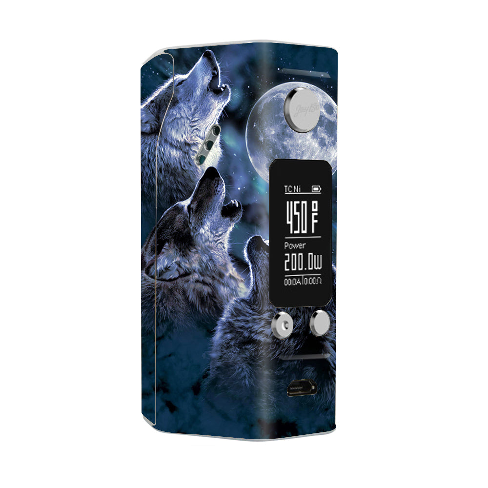  Howling Wolves At Moon Wismec Reuleaux RX200S Skin