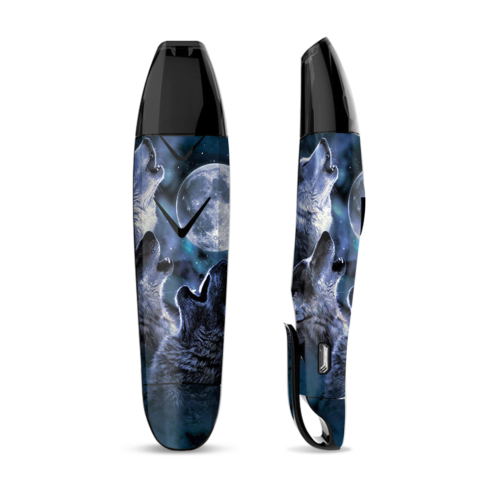 Skin Decal Vinyl Wrap for Suorin Vagon  Vape / Howling Wolves at Moon