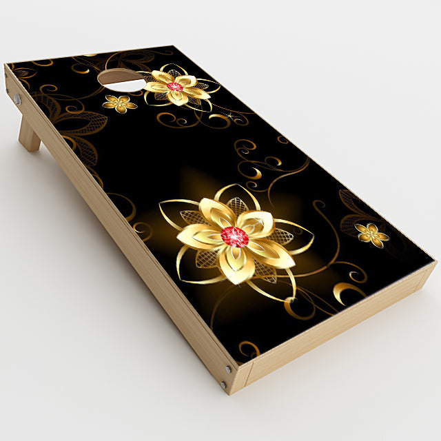  Glowing Flowers Abstract Cornhole Game Boards  Skin