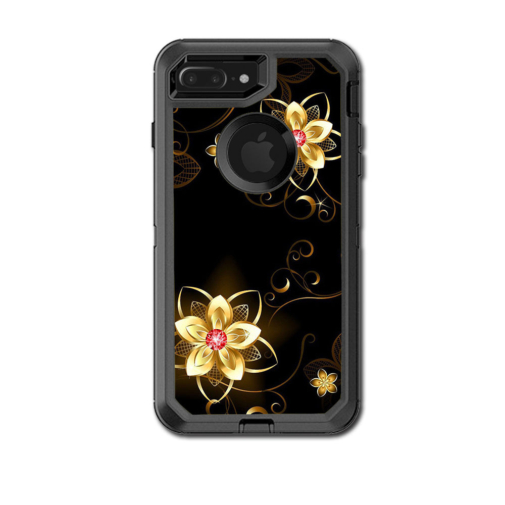  Glowing Flowers Abstract Otterbox Defender iPhone 7+ Plus or iPhone 8+ Plus Skin