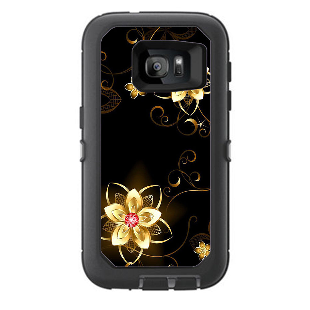  Glowing Flowers Abstract Otterbox Defender Samsung Galaxy S7 Skin