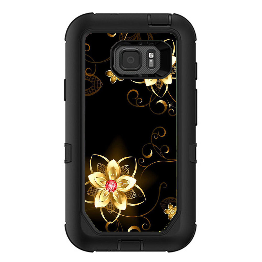  Glowing Flowers Abstract Otterbox Defender Samsung Galaxy S7 Active Skin