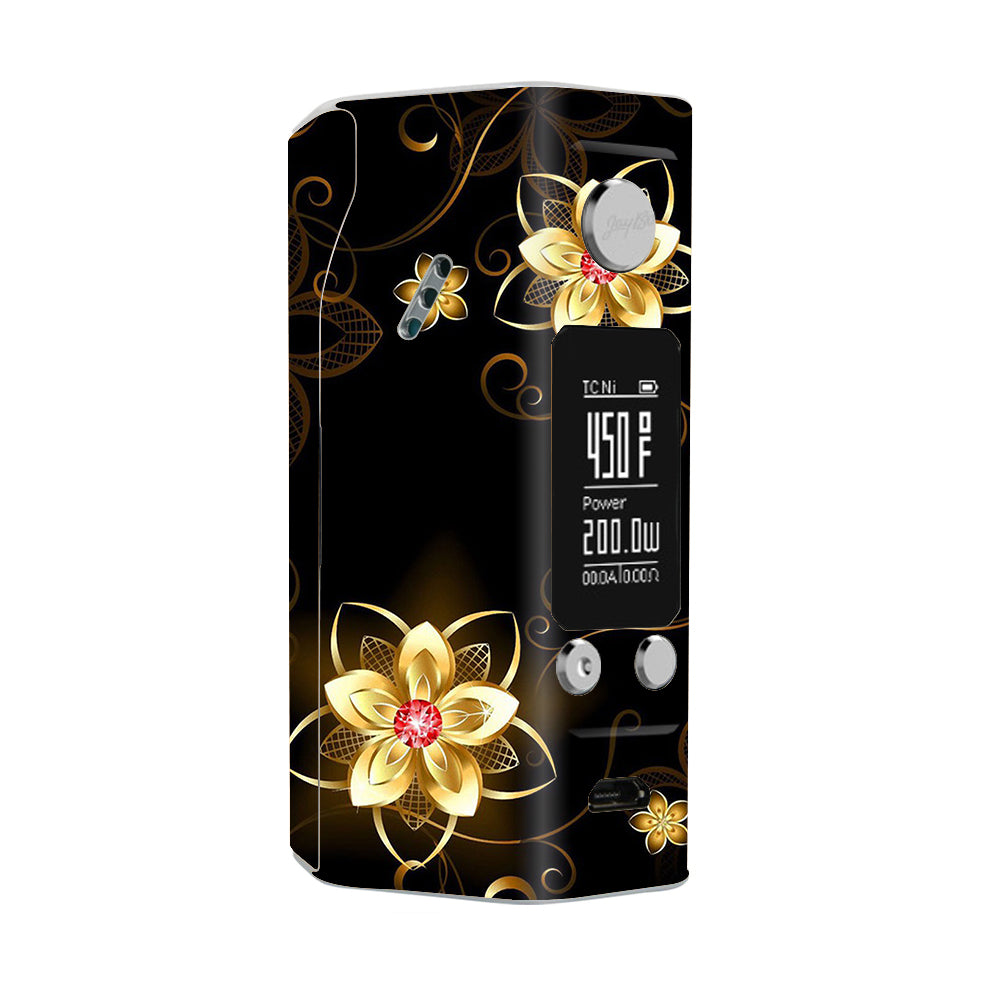  Glowing Flowers Abstract Wismec Reuleaux RX200S Skin