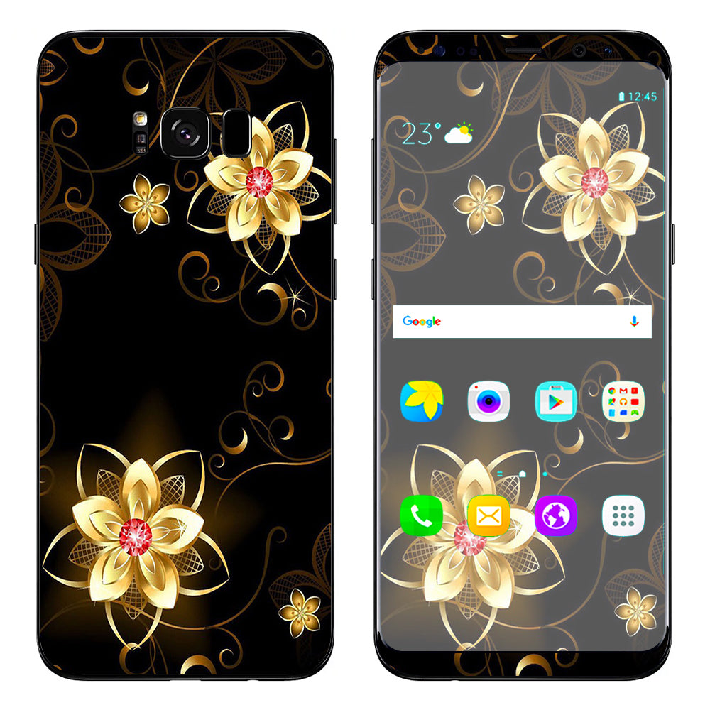  Glowing Flowers Abstract Samsung Galaxy S8 Skin