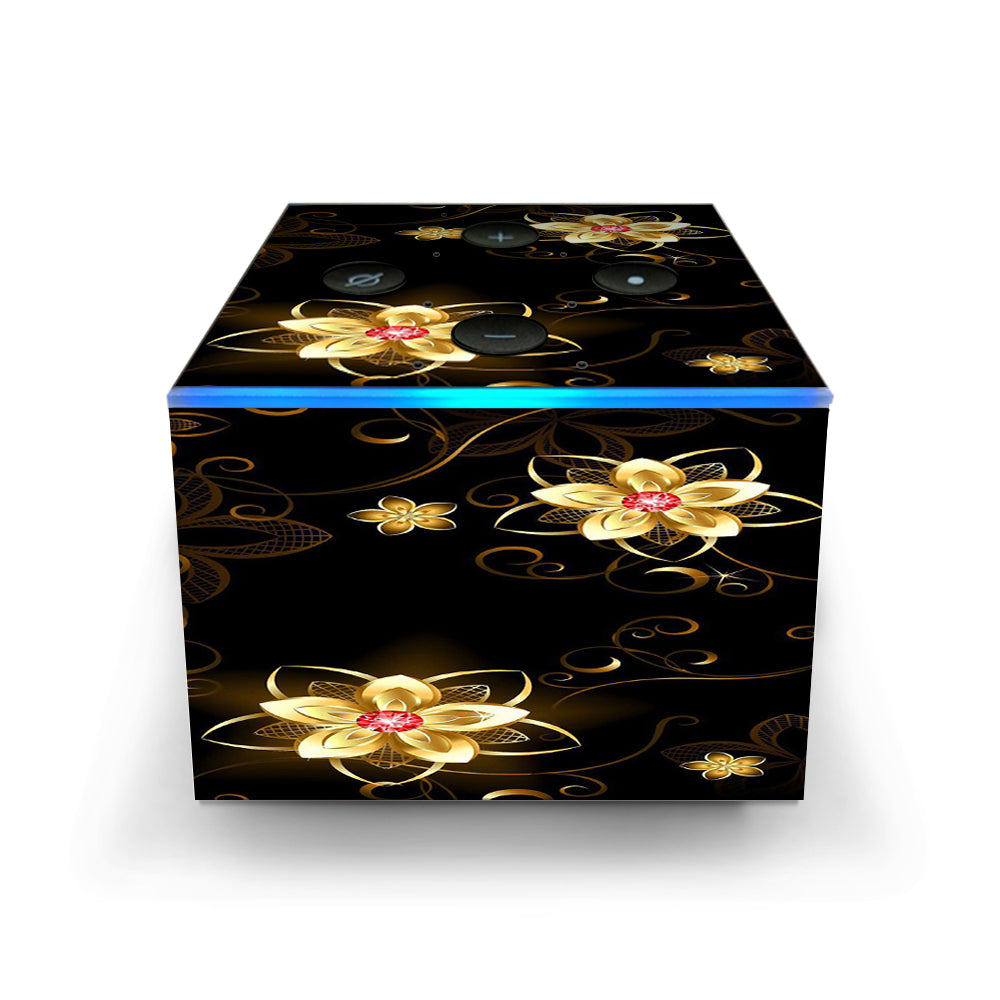 Glowing Flowers Abstract Amazon Fire TV Cube Skin