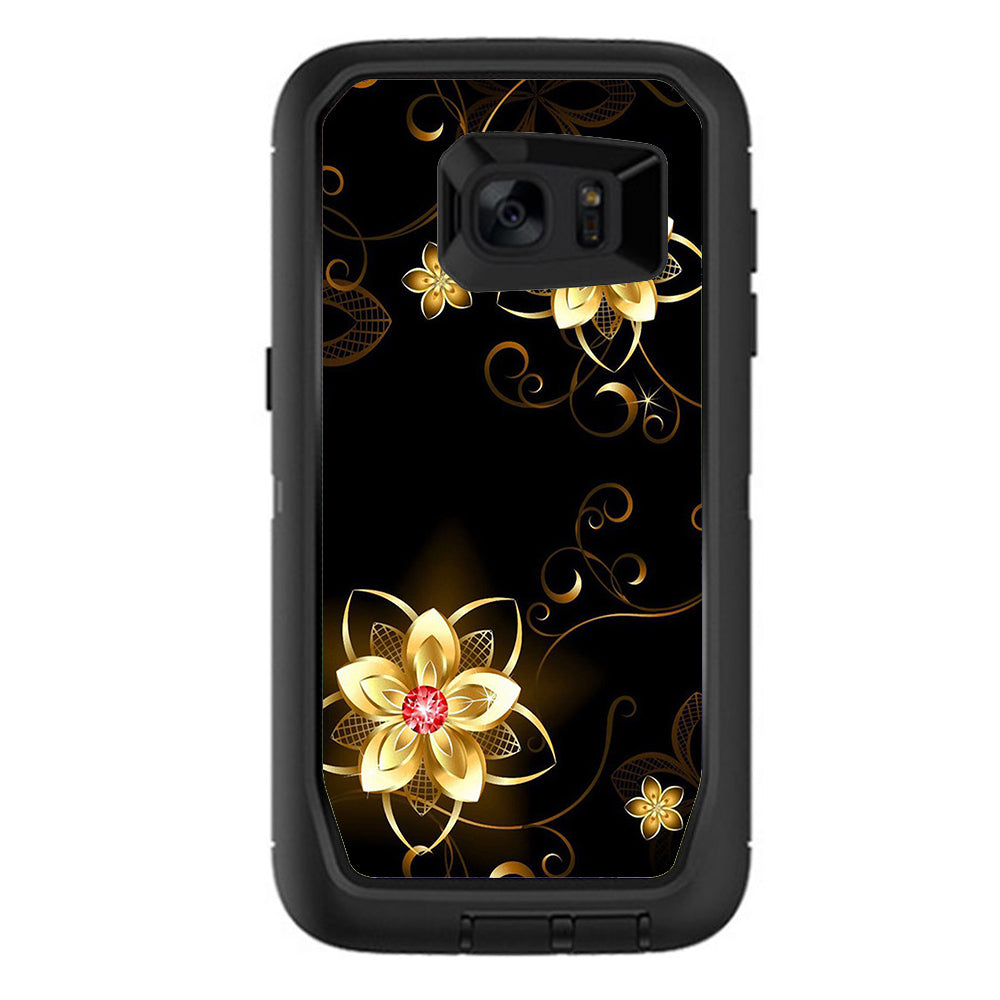  Glowing Flowers Abstract Otterbox Defender Samsung Galaxy S7 Edge Skin