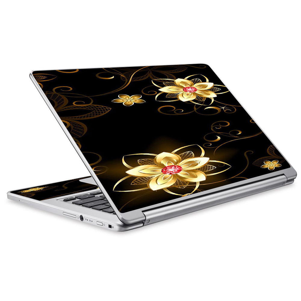  Glowing Flowers Abstract Acer Chromebook R13 Skin
