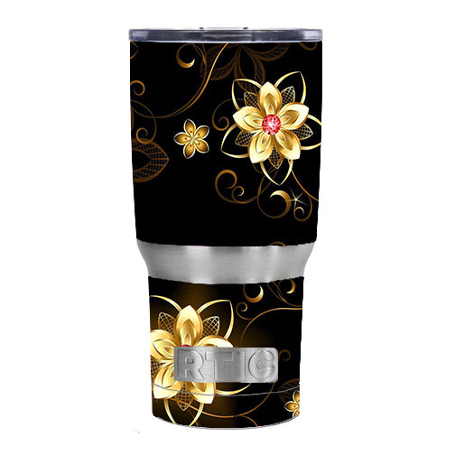  Glowing Flowers Abstract RTIC 20oz Tumbler Skin