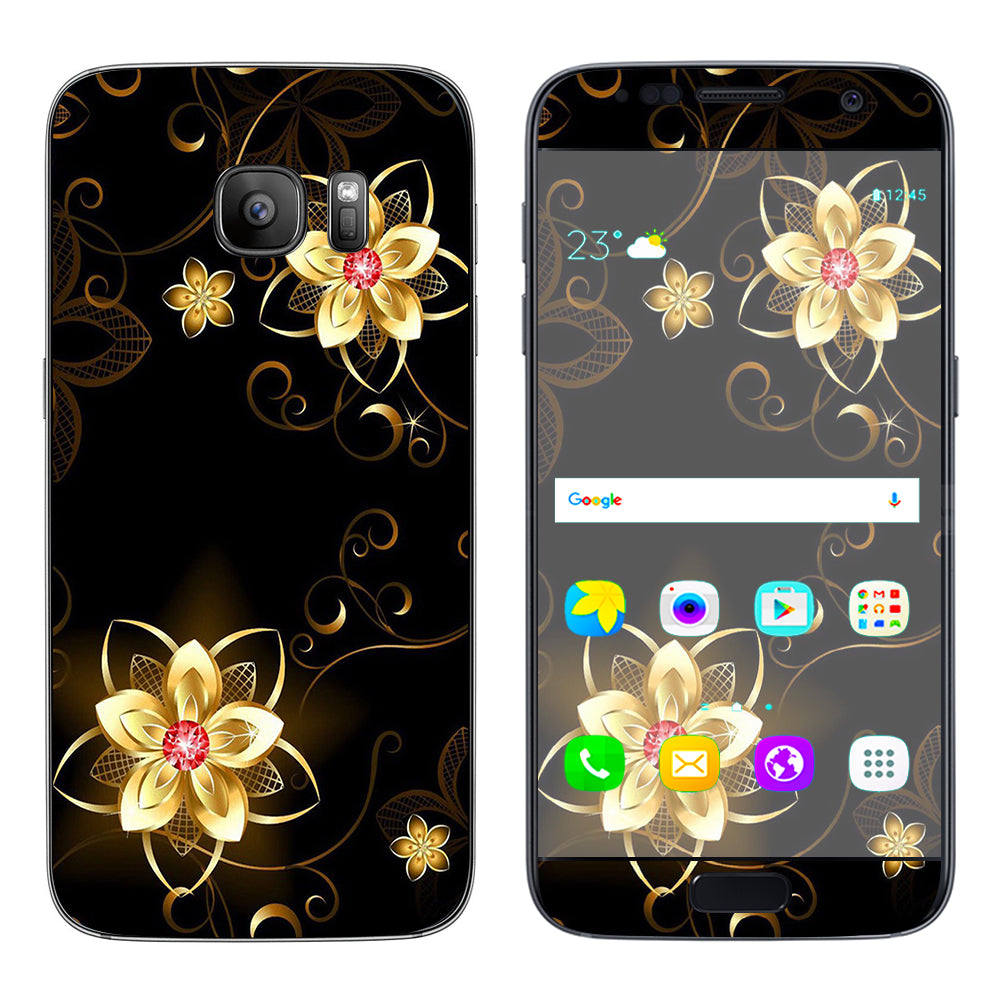  Glowing Flowers Abstract Samsung Galaxy S7 Skin