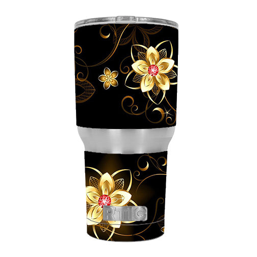  Glowing Flowers Abstract RTIC 30oz Tumbler Skin