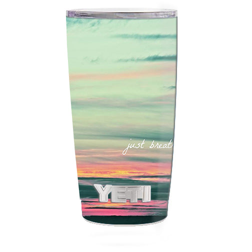  Just Breathe Sunset Scene Yeti 20oz Rambler Tumbler Skin