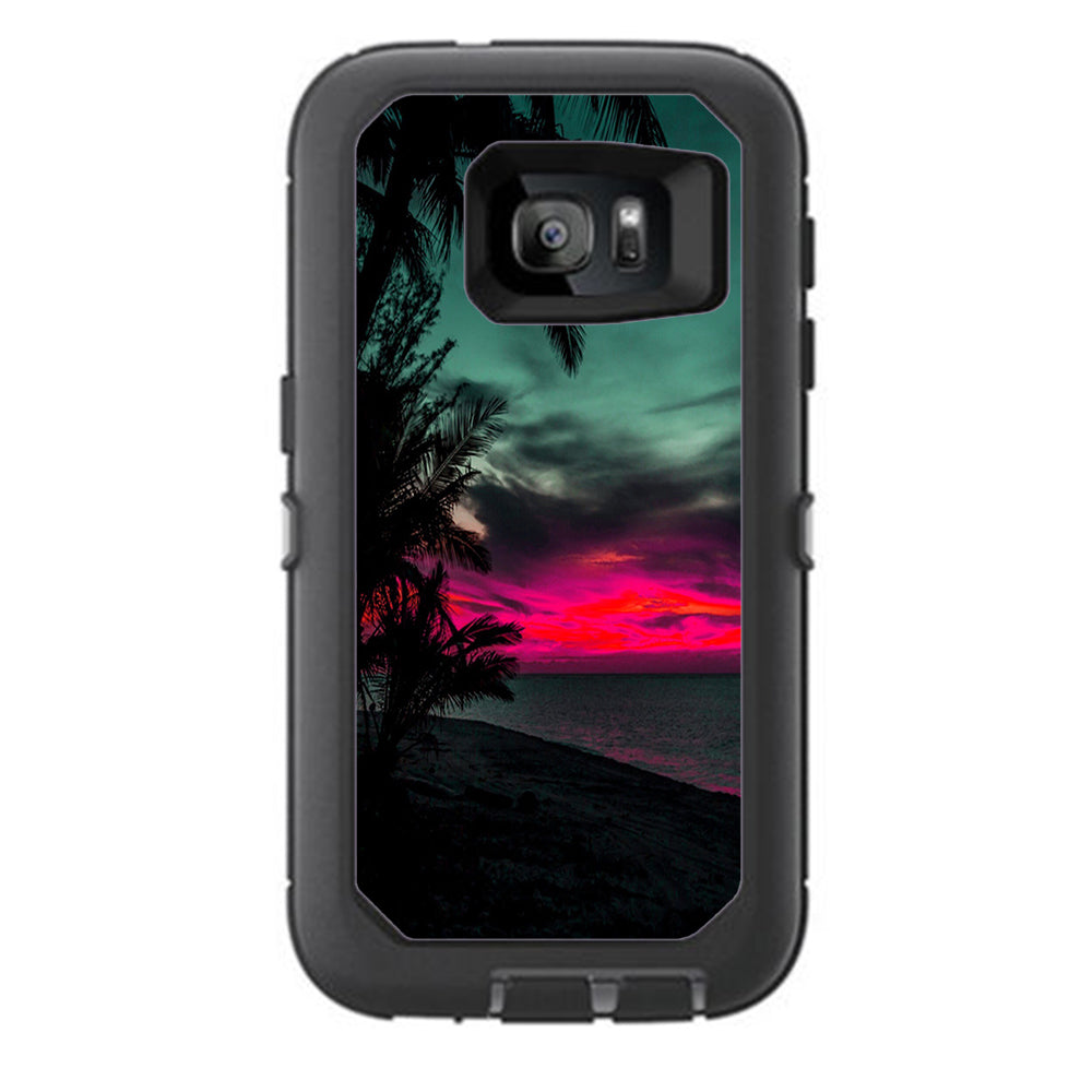  Ocean Sunset Pink Sky Otterbox Defender Samsung Galaxy S7 Skin