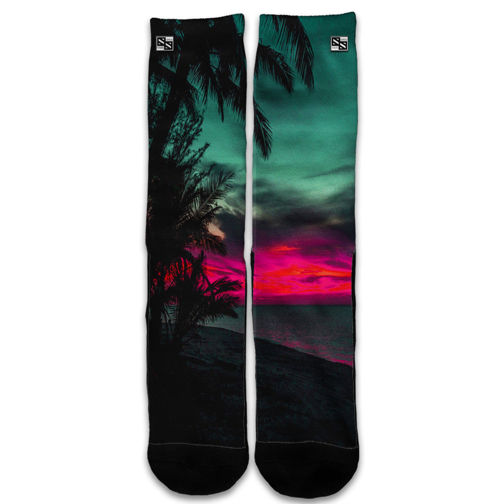  Ocean Sunset Pink Sky Universal Socks