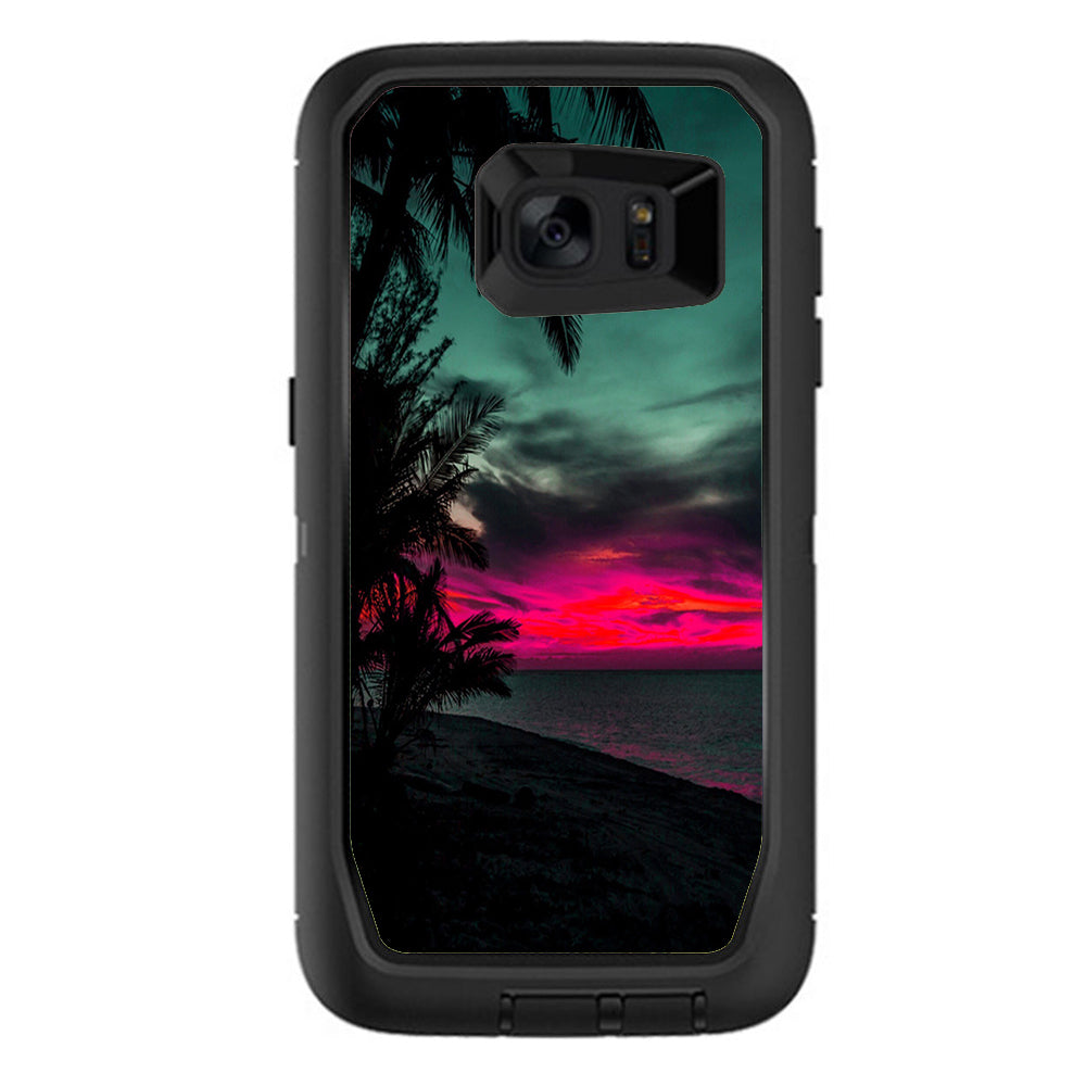  Ocean Sunset Pink Sky Otterbox Defender Samsung Galaxy S7 Edge Skin