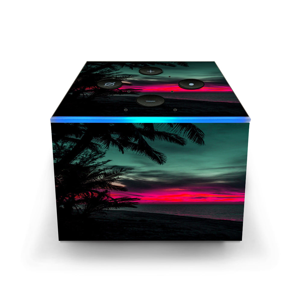  Ocean Sunset Pink Sky  Amazon Fire TV Cube Skin