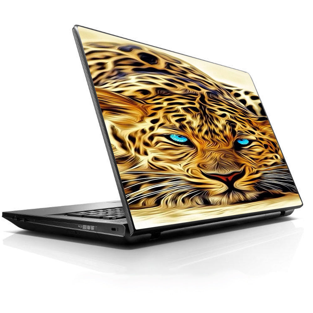  Leopard With Blue Eyes Universal 13 to 16 inch wide laptop Skin