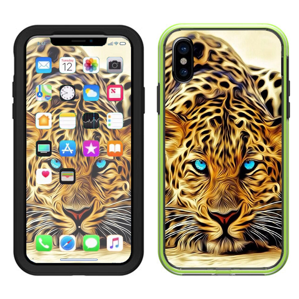  Leopard With Blue Eyes Lifeproof Slam Case iPhone X Skin