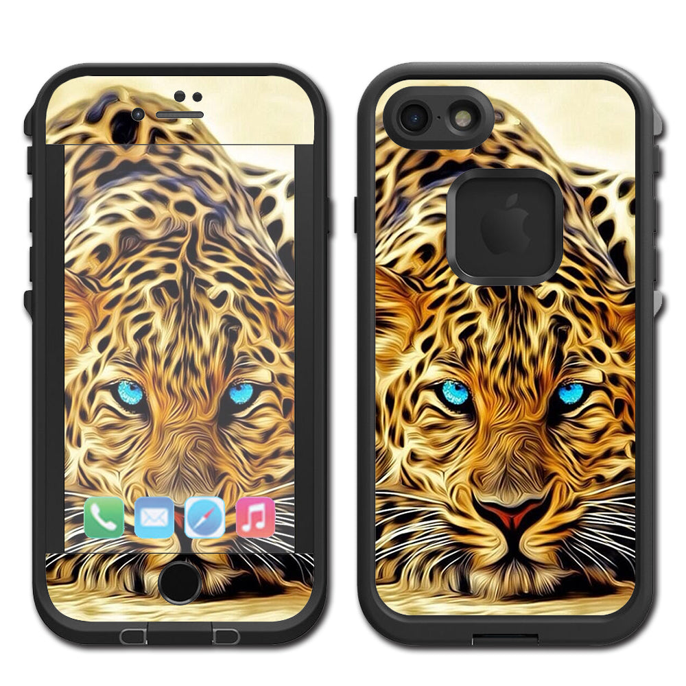  Leopard With Blue Eyes Lifeproof Fre iPhone 7 or iPhone 8 Skin