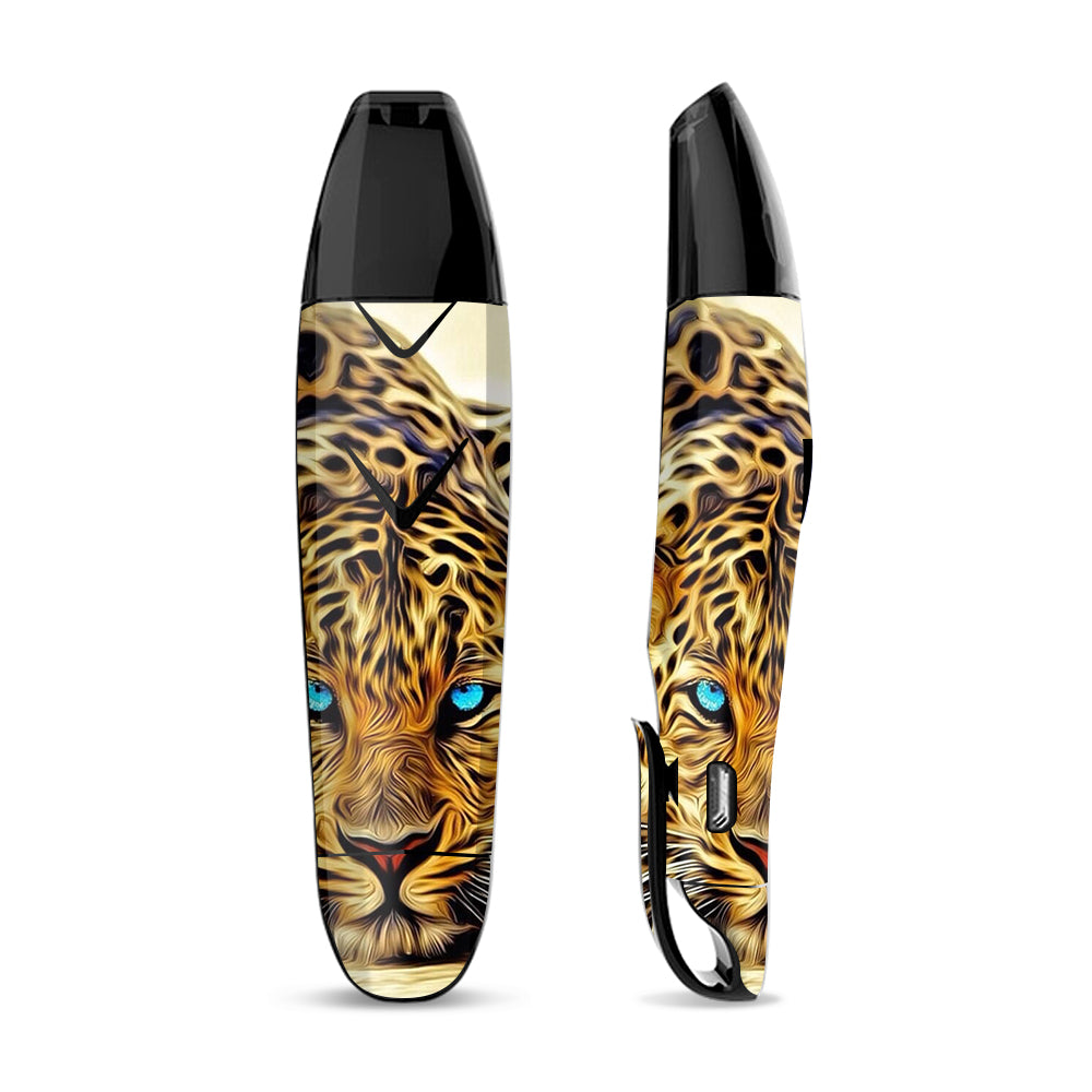 Skin Decal Vinyl Wrap for Suorin Vagon  Vape / Leopard with Blue Eyes