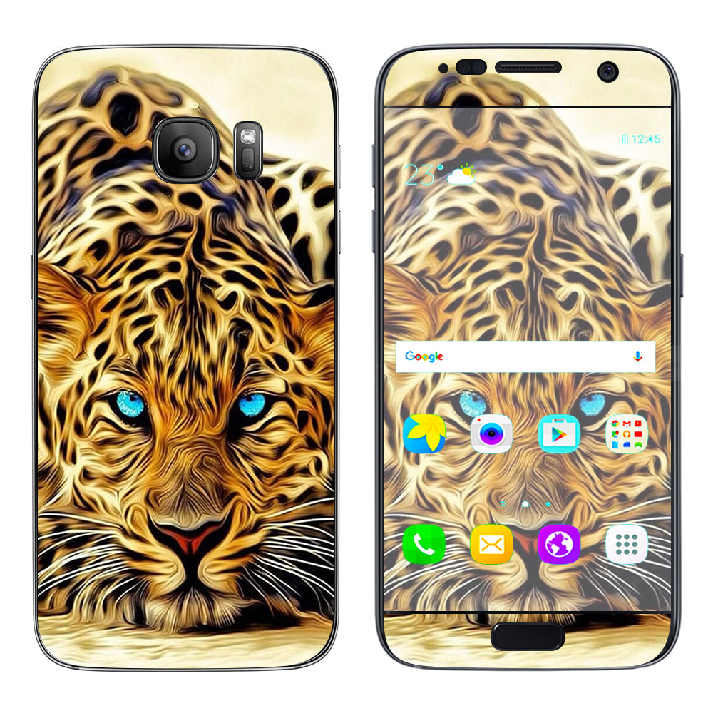  Leopard With Blue Eyes Samsung Galaxy S7 Skin