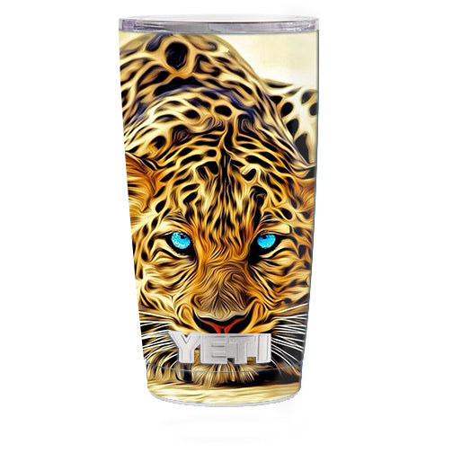  Leopard With Blue Eyes Yeti 20oz Rambler Tumbler Skin