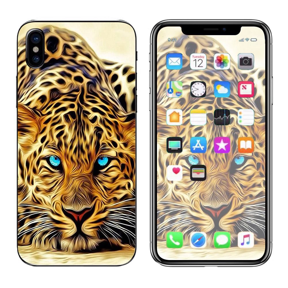  Leopard With Blue Eyes Apple iPhone X Skin